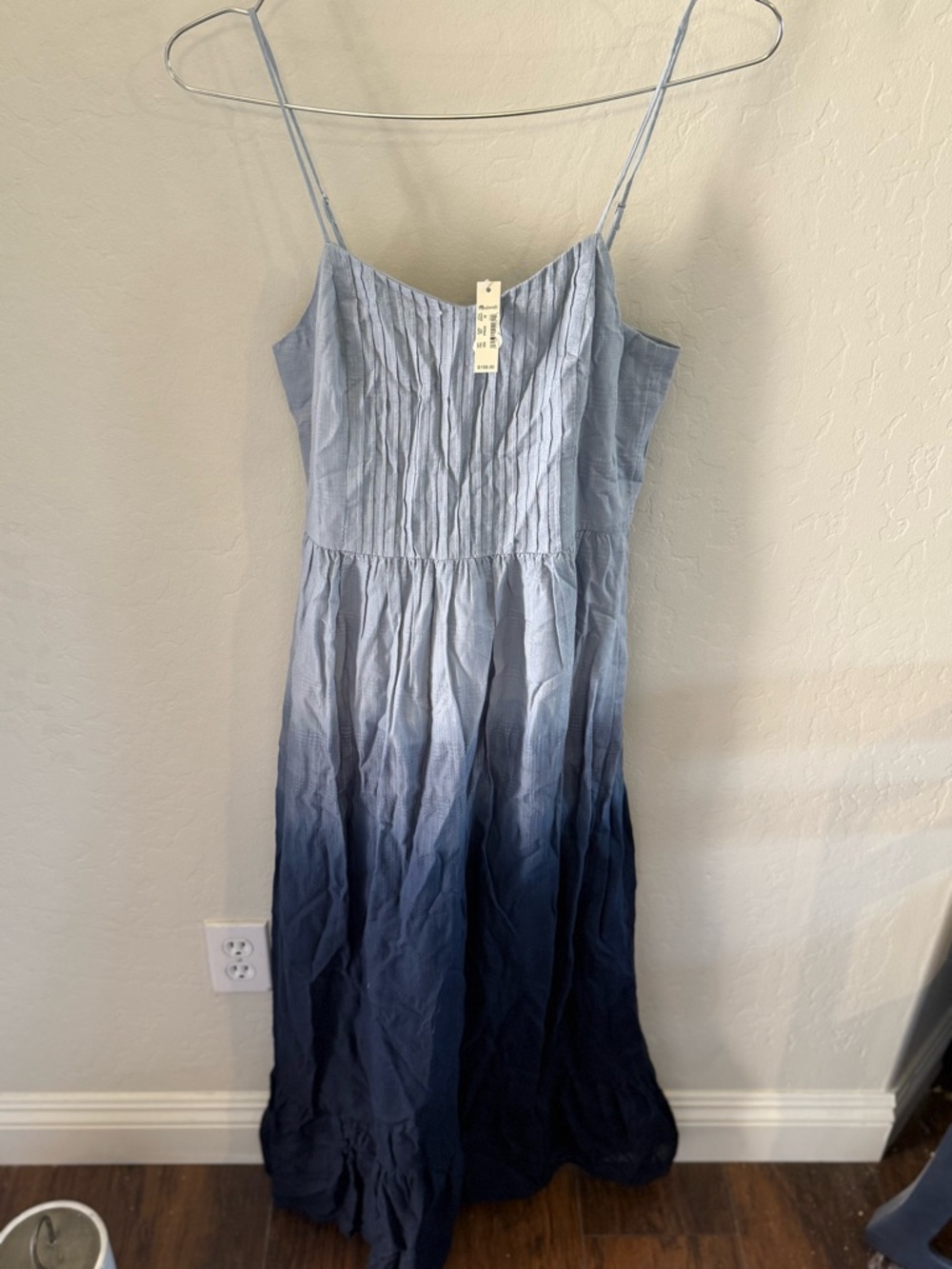Madewell Ombre Spaghetti-Strap Maxi Dress in Light Blue and Navy